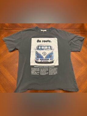 Pull&Bear Charcoal Tee with Blue Van Graphic